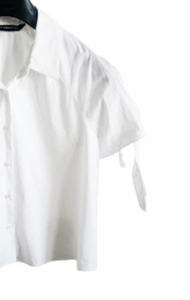 Zara Woman Beyaz Omuz Detaylı Crop Bluz — görsel 7/7