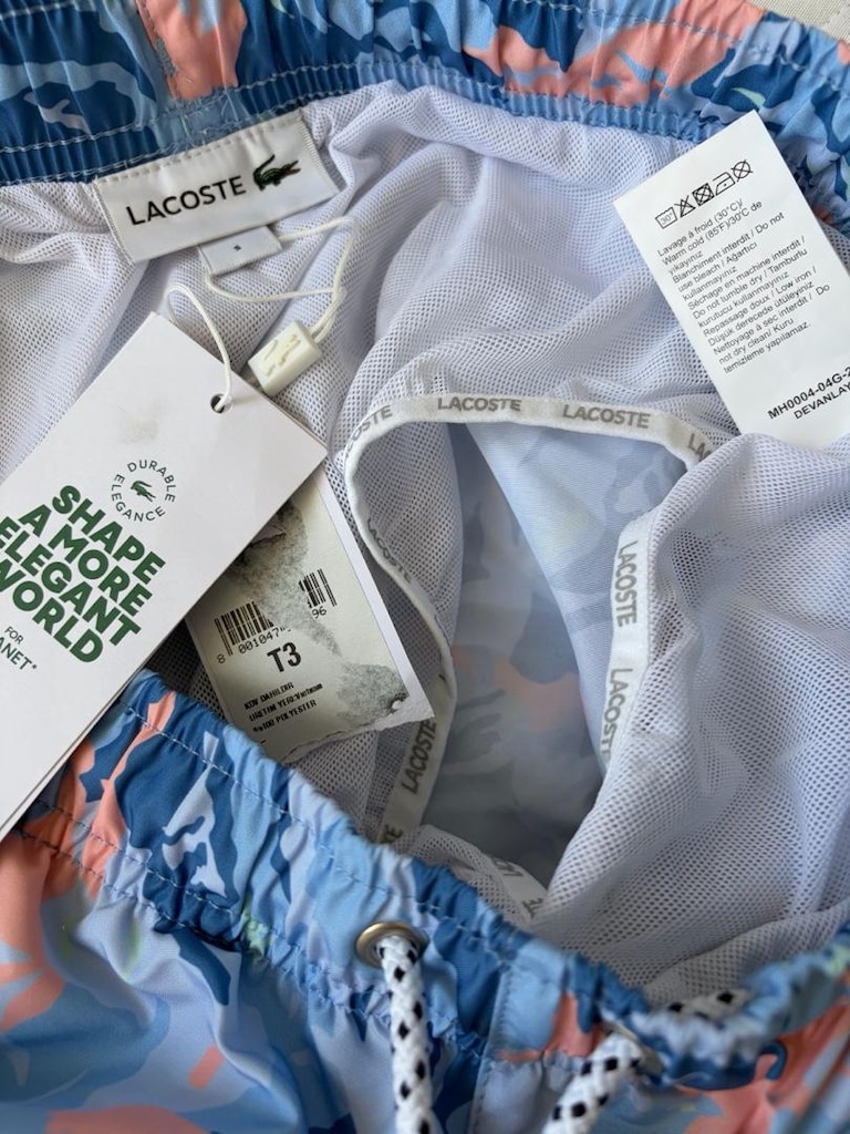 Orijinal lacoste şort mayo small beden sıfır etiketli mavi renk - 3