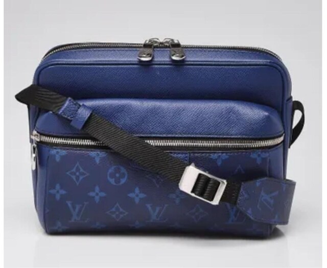 Louis Vuitton Outdoor Messenger Bag Blue Canvas/Leather