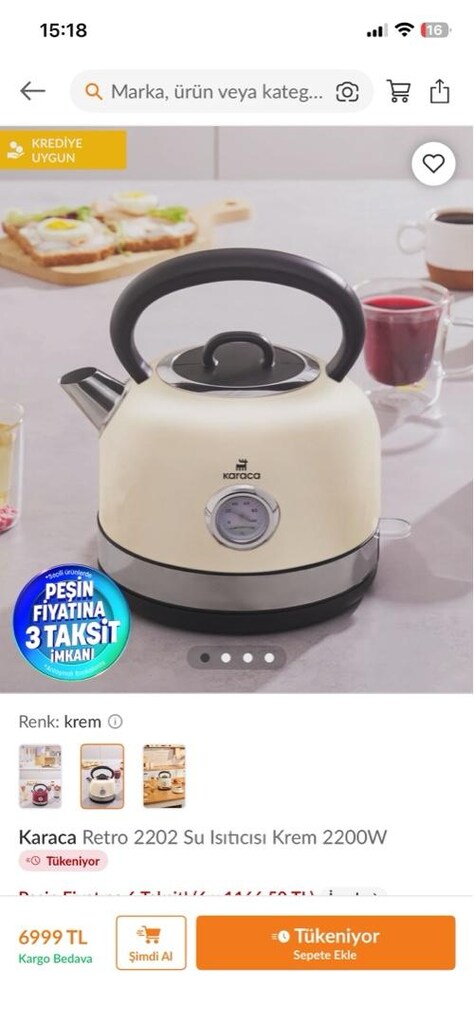 Karaca retro kettle - 2