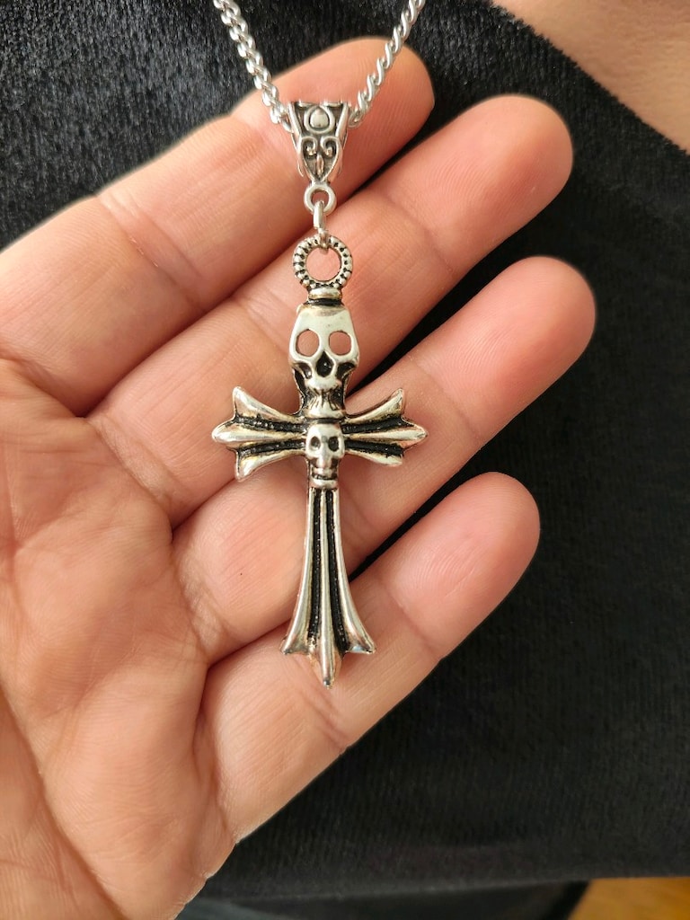 gotik kurukafa haç kolye - 3
