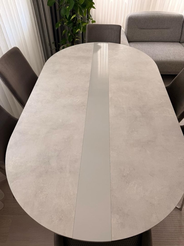 İnegöl Mobilya 6Kişilik Oval yemek masası takımı +Yemek Konsolu +Ayna - 8