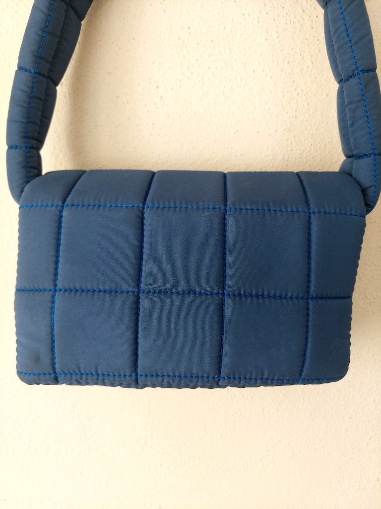 Mavi Kapitone Puffer Askılı Çanta - 2