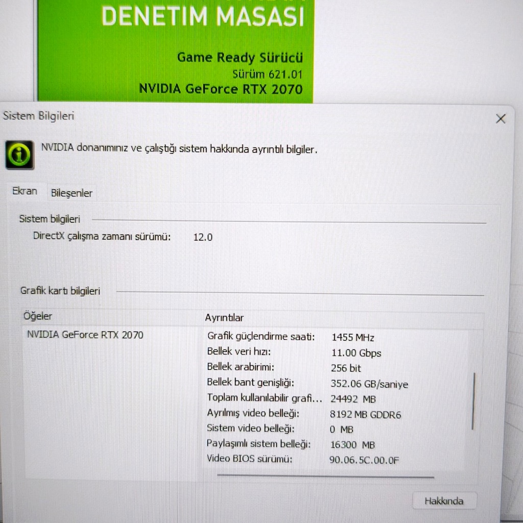 Monster Tulpar / 32 Ram / 1 Tb Ssd/ 8 Gb Rtx2070 / 144 Hz / İ7 İşlemci - 7