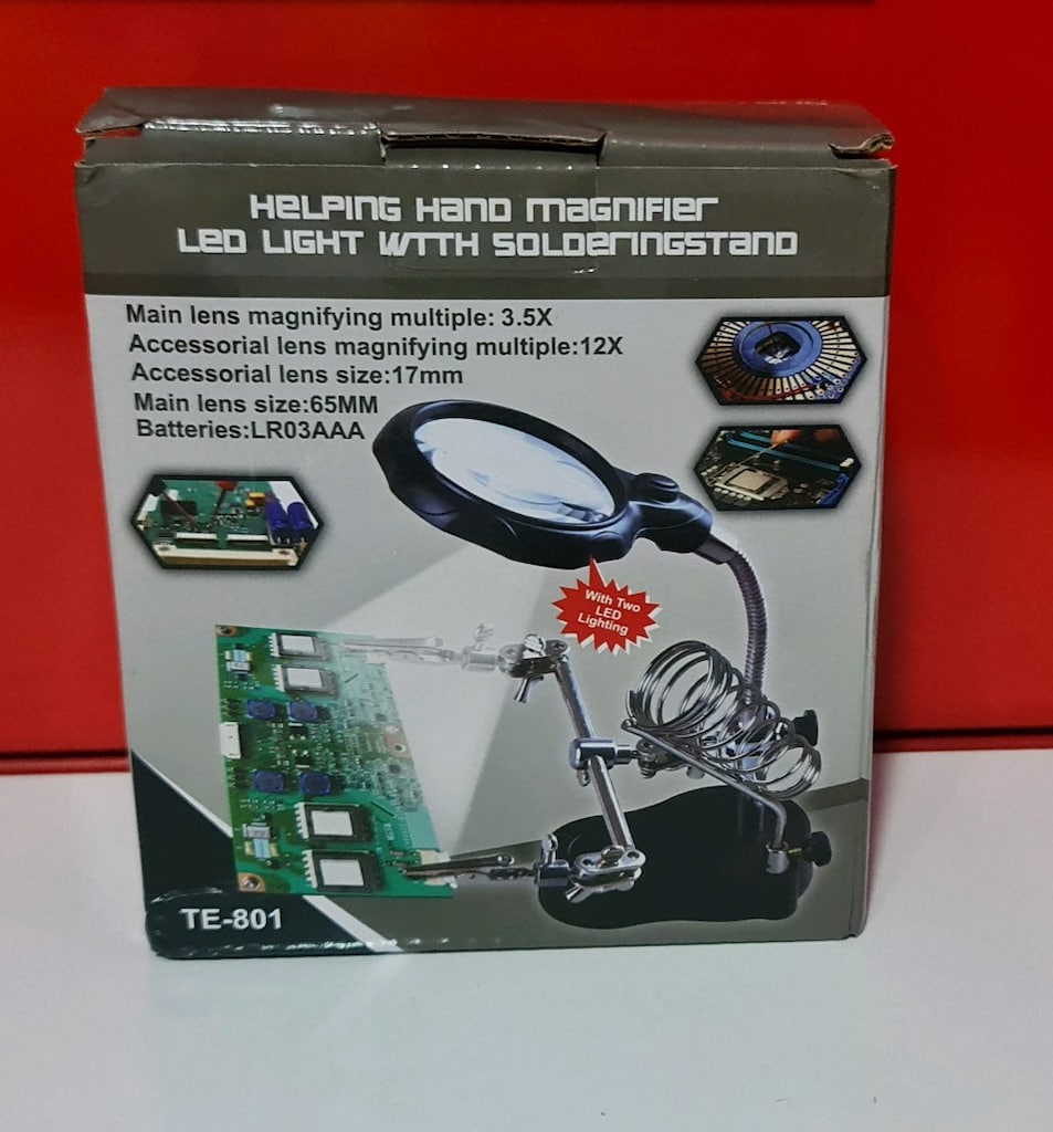 3,5x – 12 x büyüteç lens LED aydınlatma klipsli kompact tamir istasyon - 14