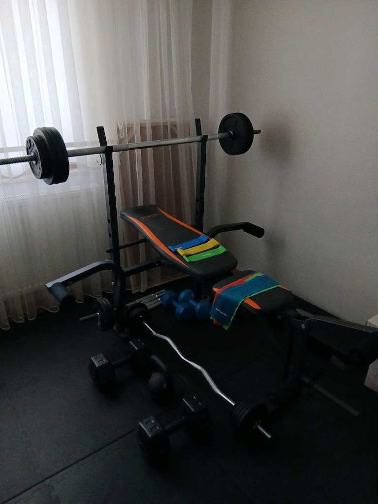 70 kg ağırlık seti +dambıllar+ sehpa+diğer malzemeler - 3
