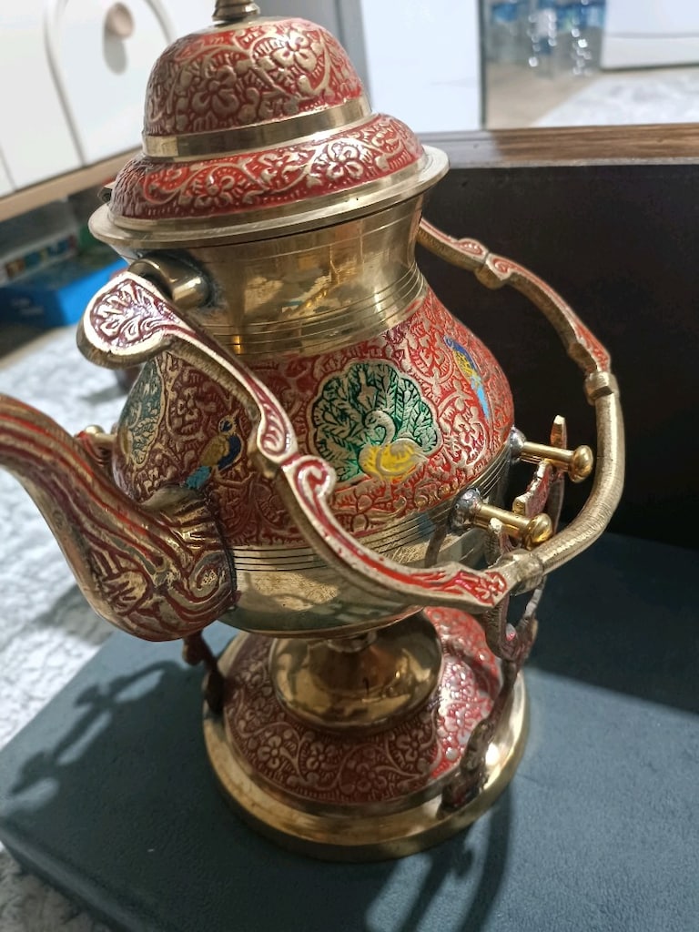 Pirinç mine kalem işçiliği semaver(çaydanlık) - 5