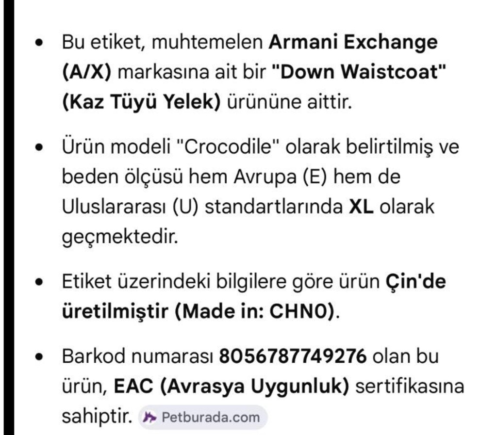 Orjinal Etiketli Kaz Tüyülü Armani Exchange (A/X) Şişme Yelek XL Bede - 7