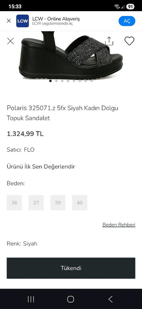polaris kullanılmamış terlik 38 numara - 2