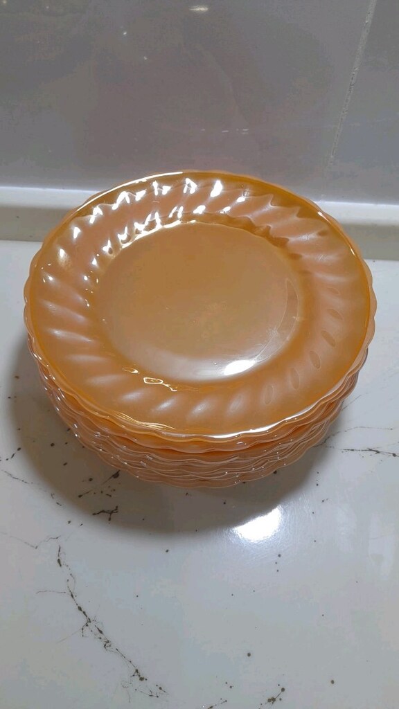 Antika vintage anchor hocking sarı salata tabagı - 6