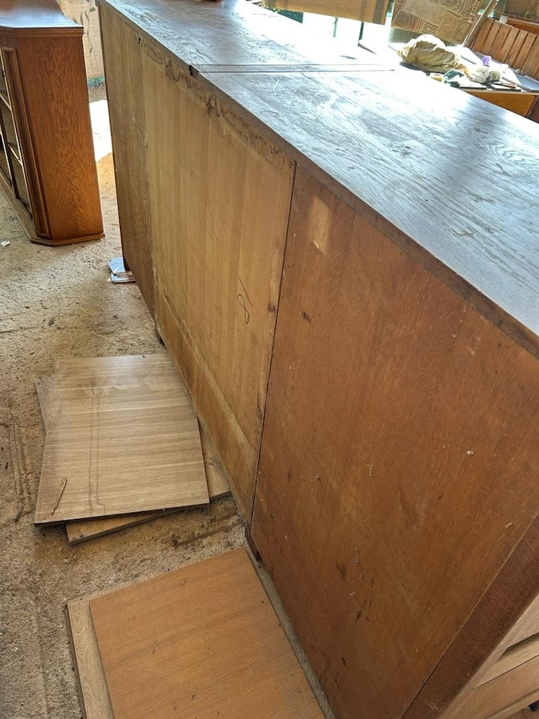 Fransız Masif Meşe Büfe 260cm Enfilade El Oyması - 14