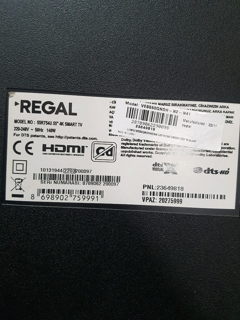 Regal 55R754U Vestel 17IPS72 Besleme Kartı - 2