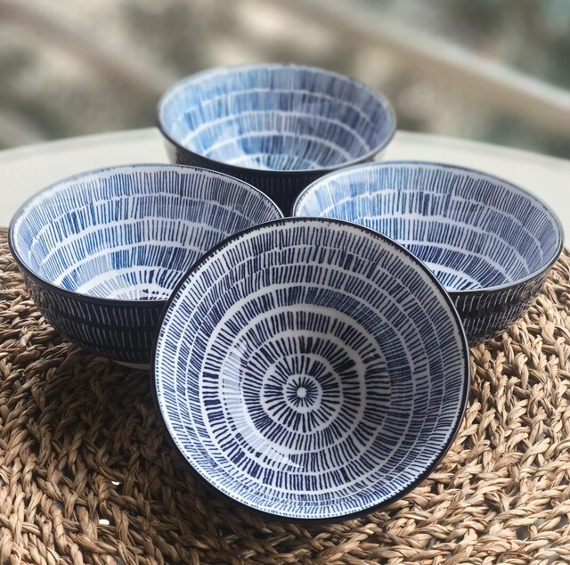 Touch Me Japon Stili Porselen Kase Seti – 4'lü, 12 cm