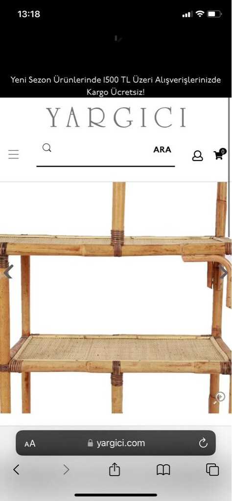 Vintage Yargıcı Bambu Raf - 4