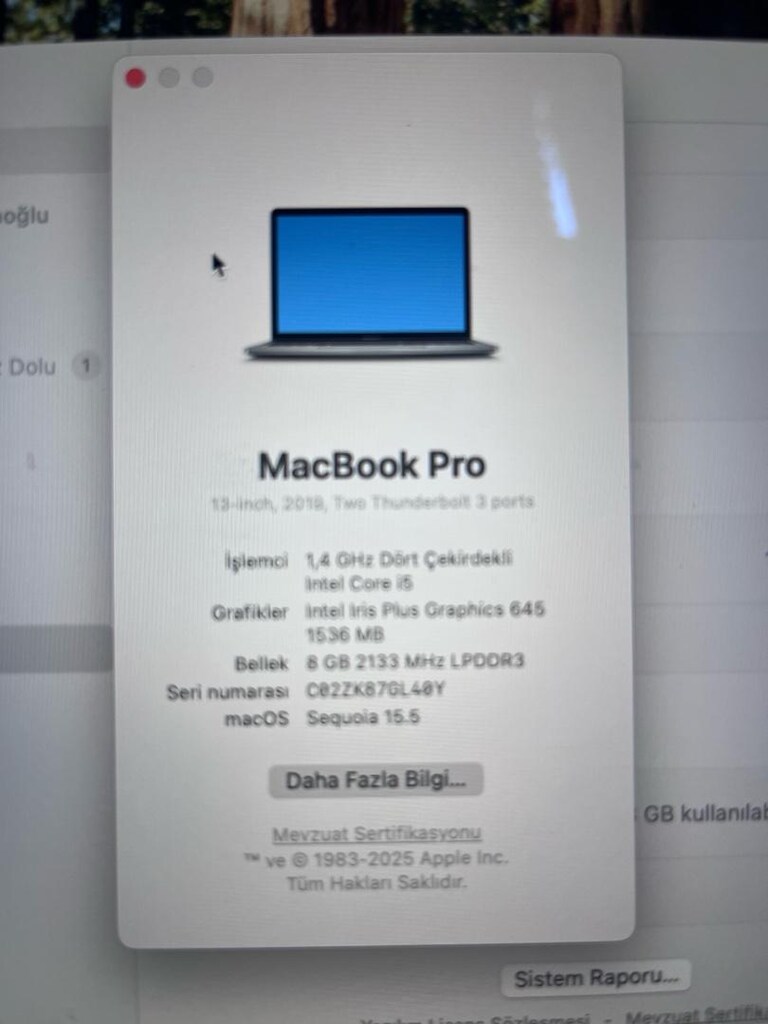 MacBook Pro 2019 | 13” | i5 | 8GB RAM | Temiz & Sorunsuz - 5