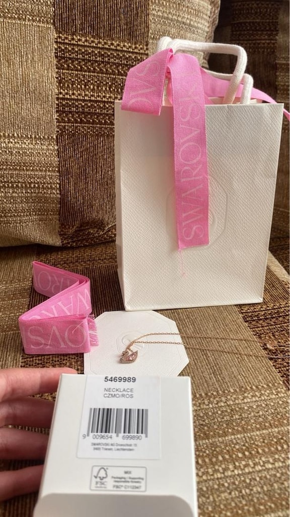 swarovski pembe kuğu kolye - 3