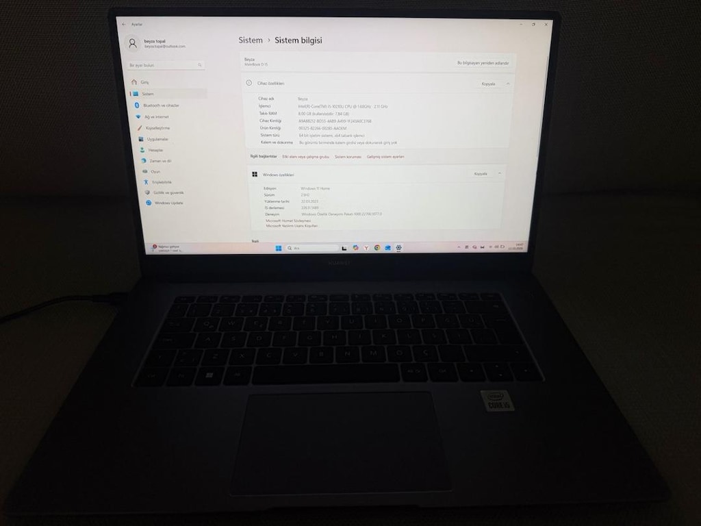 Huawei MateBook D15 i5 8 GB RAM Laptop – Temiz Kullanılmış - 8