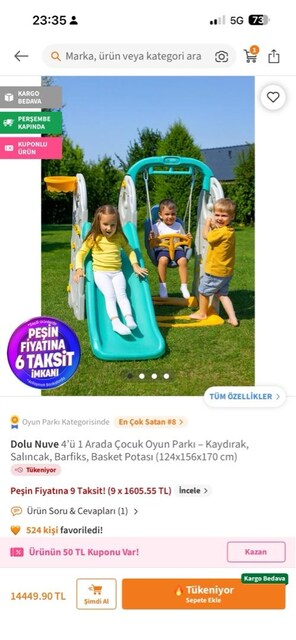 4 ü bir arada oyun parkı az kullanılmış