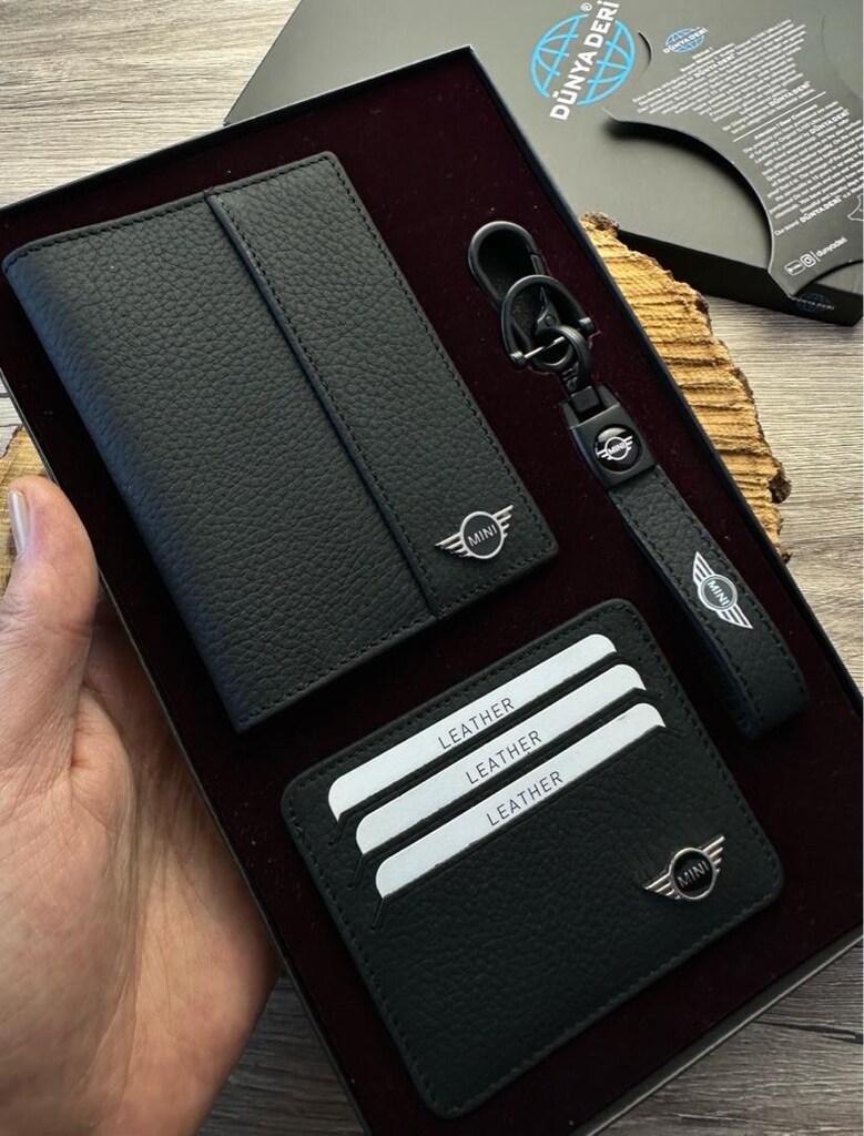 Mini Cooper Deri Ruhsat Kabı Cüzdanı, Anahtarlık Kredi Kartlık Üretimi - 2