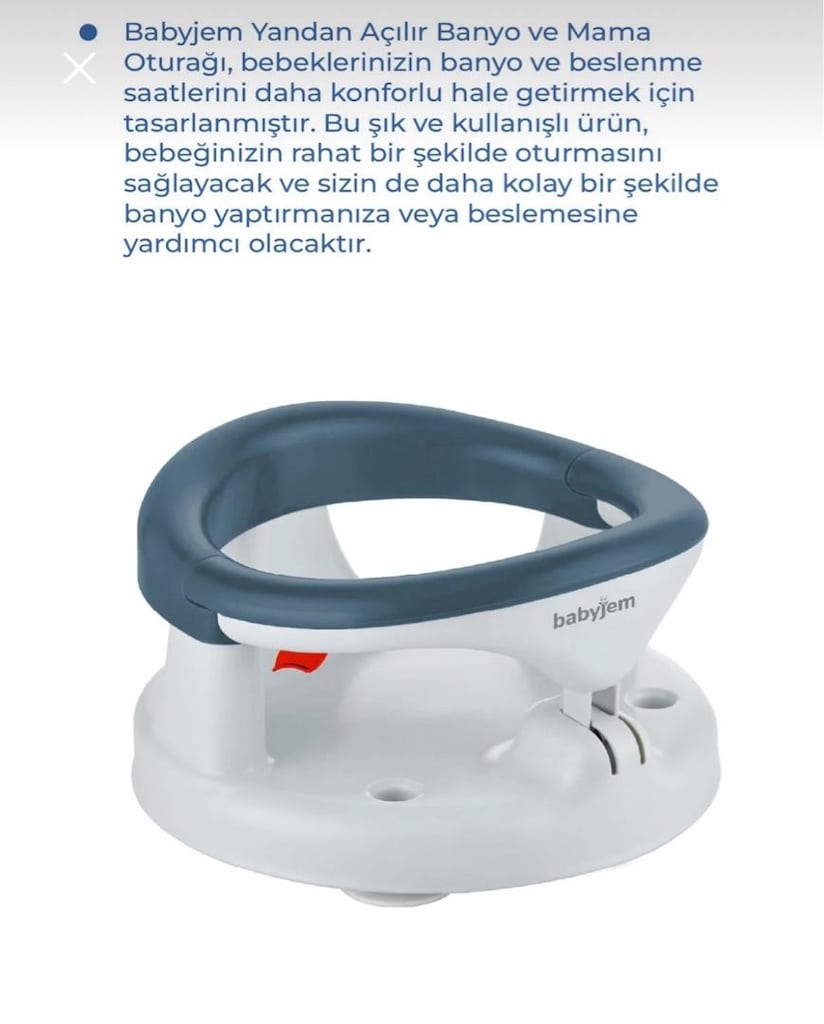 Babyjem Yandan Açılır Banyo ve Mama Oturağı Minderli - 7
