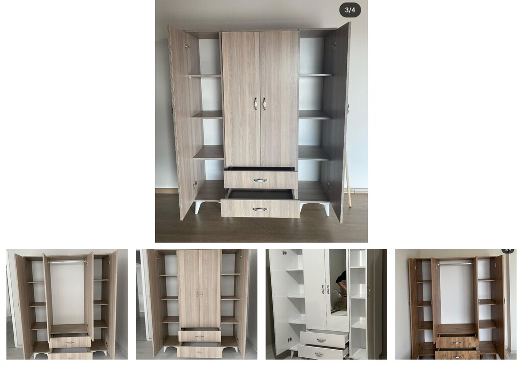 4 kapaklı elbise dolabı shfqfbpfzx - 2