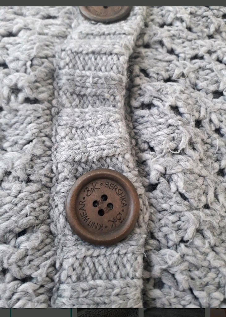 BERSHKA GRİ ÖRME S BEDEN HIRKA — görsel 7/9