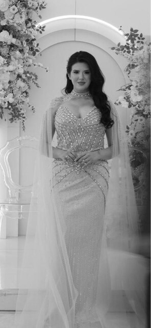 Nişan Elbisesi-Couture Taşlı ve Pelerinli-Nişanlık-Abiye-DüğünSöz