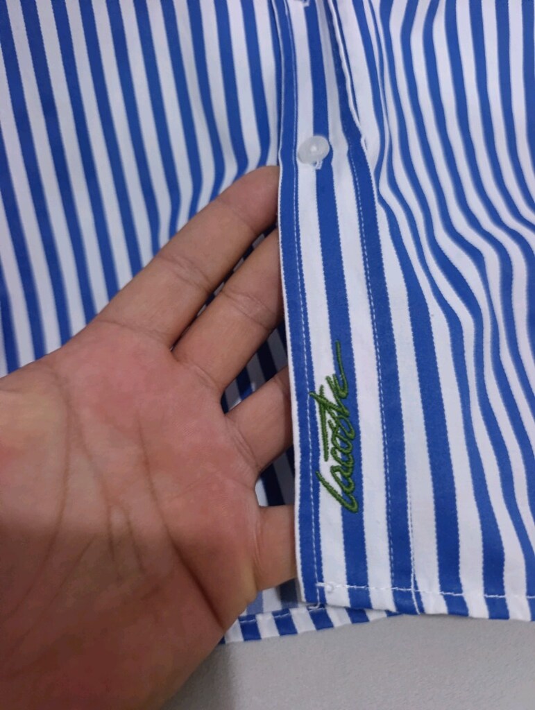 Lacoste Lacivert Çizgili Gömlek - 4