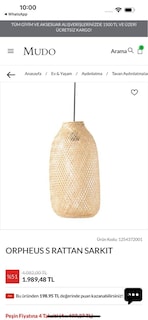 Mudo tasarım rattan avize - 3