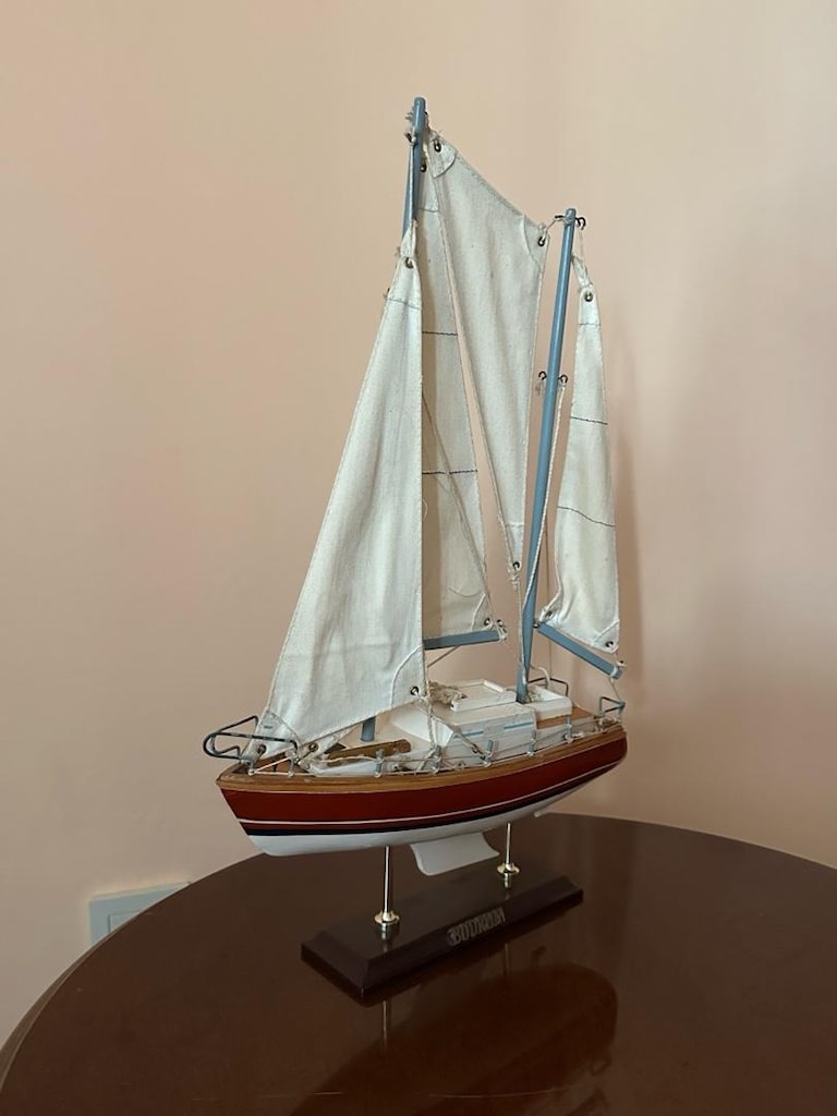 El Yapımı Ahşap Maket Tekne / Yelkenli Seti (31 cm & 43 cm) - 11