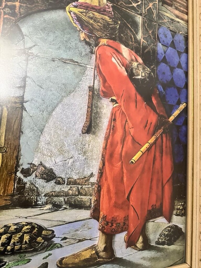 Çerçeveli Kaplumbağa Terbiyecisi Tablo (80*60cm) TAKAS OLUR - 4