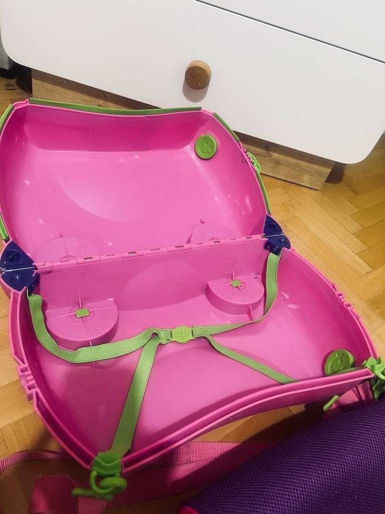 pembe trunki binilebilen çocuk valiz - 4