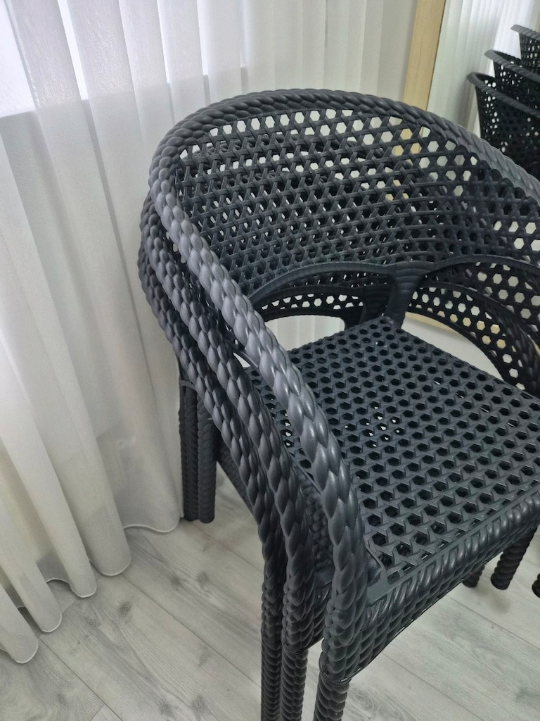 BAHÇE BALKON RATTAN ÖRGÜ DESENLI SANDALYE SIFIR - 3