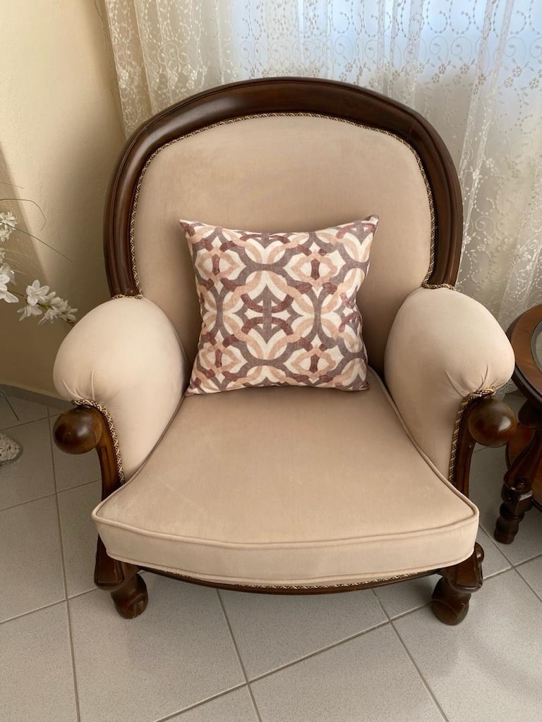 Masif Gürgen Vintage Salon Takımı 3+1+1+1+1 + TV Ünitesi | Çok Temiz - 4