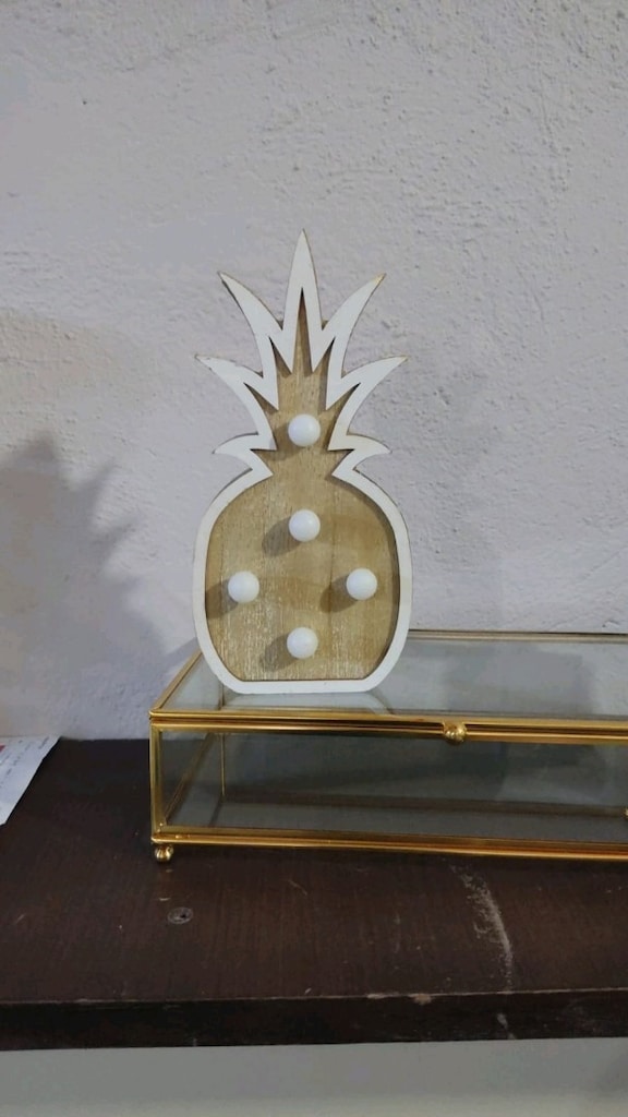 LED Işıklı Ananas Gece Lambası- piller dahil - 4