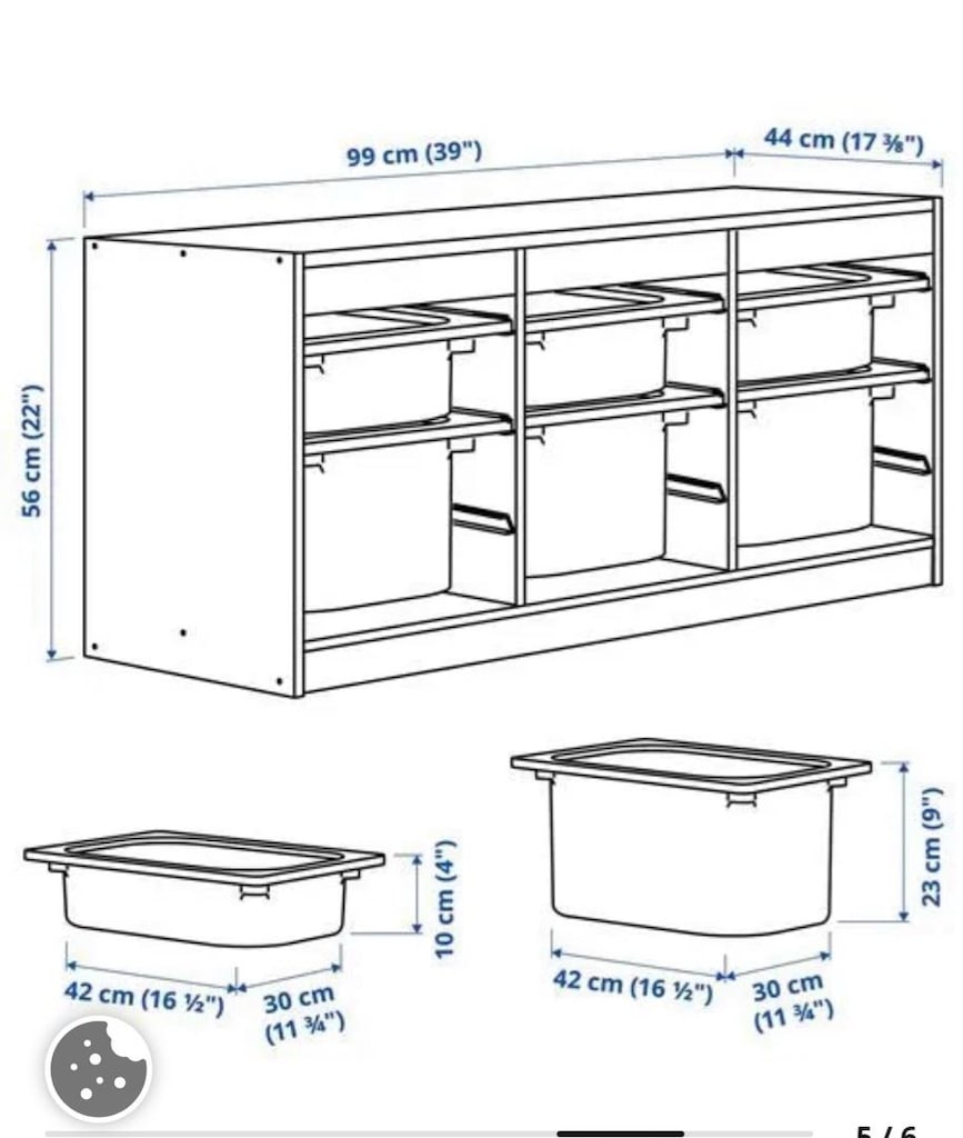 IKEA TROFAST Oyuncak Saklama Ünitesi – 6 Kutulu – Beyaz - 2
