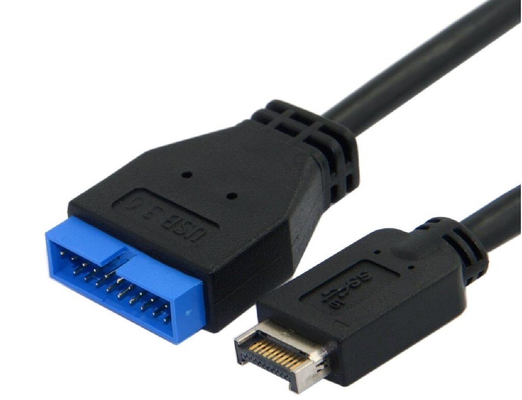 5076 USB 3.1 Type-E Male To USB 3.0 19 20 Pin Dişi Uzatma Kablosu