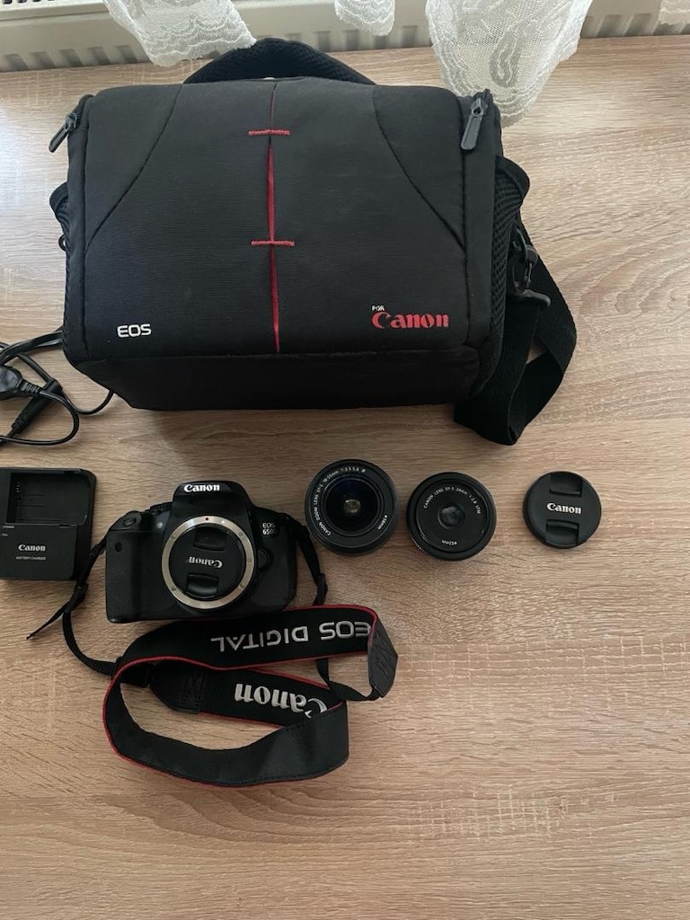 temiz Canon eos 650d +lensleri ve çanta seti full - 4