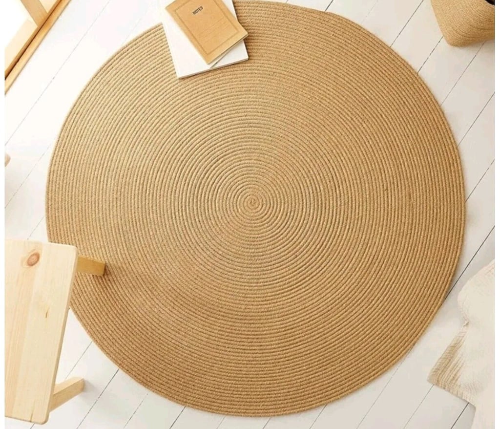 Yuvarlak Çift Taraflı Jüt Halı/Kilim 180×180 cm - 4