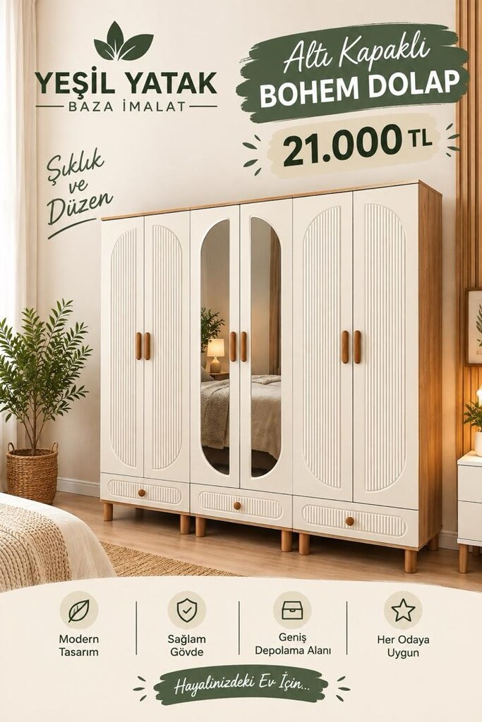 6 kapaklı bohem dolap - 3