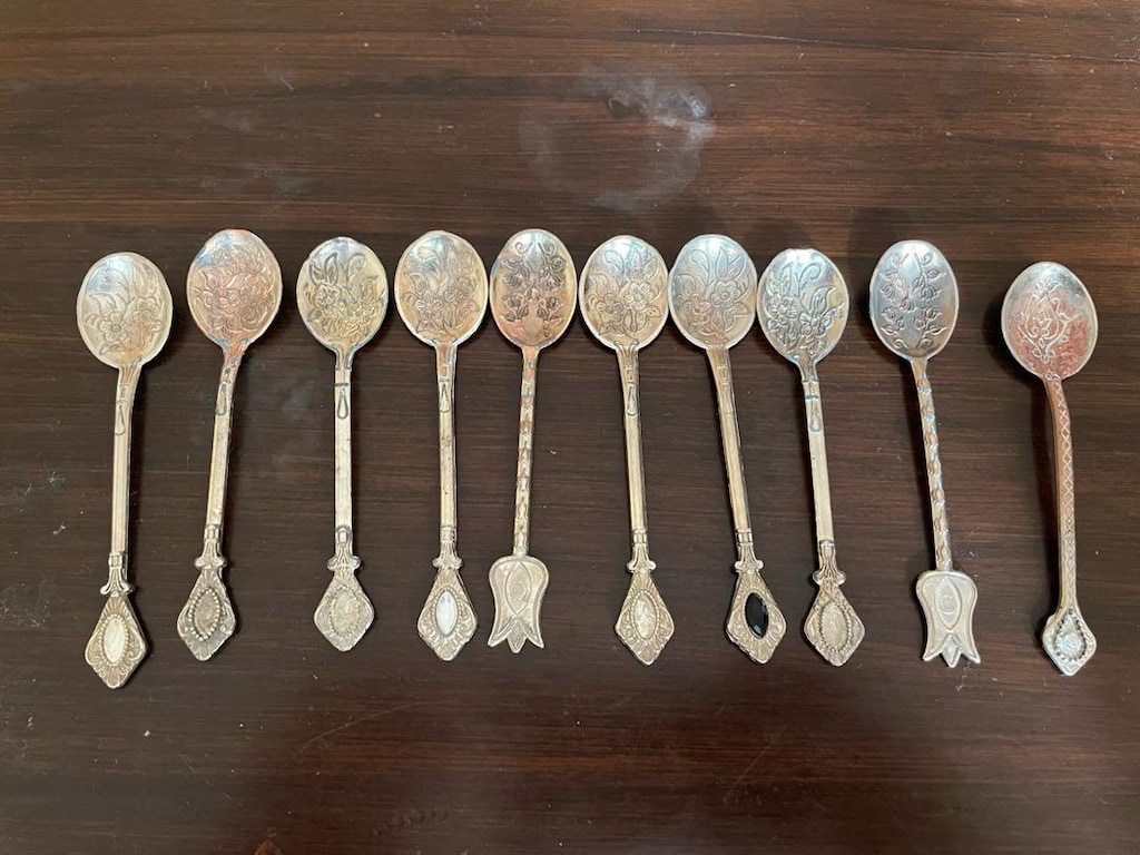Bakır işlemeli fincan takımı - 8