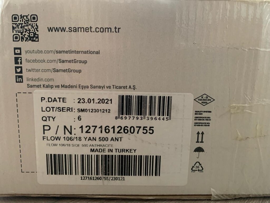 Samet Flowbox Çekmece Rayı Takımı bordürlü 106/18 500 106/18 400 - 6