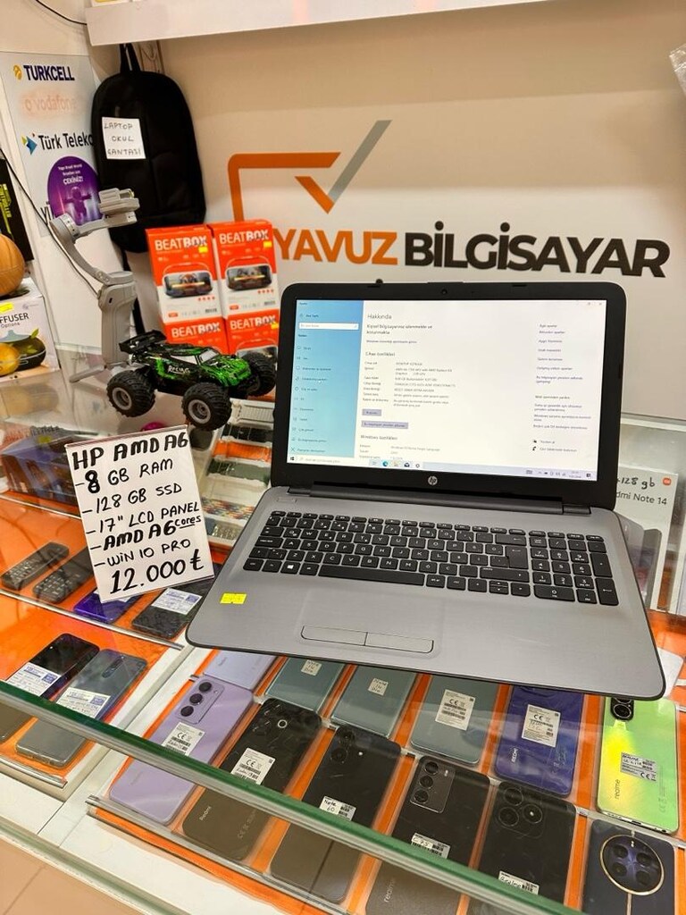 hp 250 amd a6-7. nesil laptop 17” 8gb ram-128gb ssd sorunsuz temiz - 6