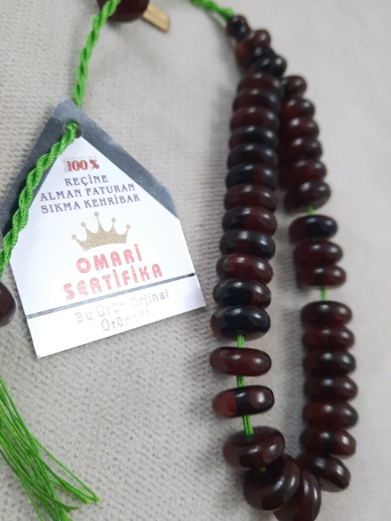 Sertifikalı sıkma Kehribar koleksiyon tesbih - 5