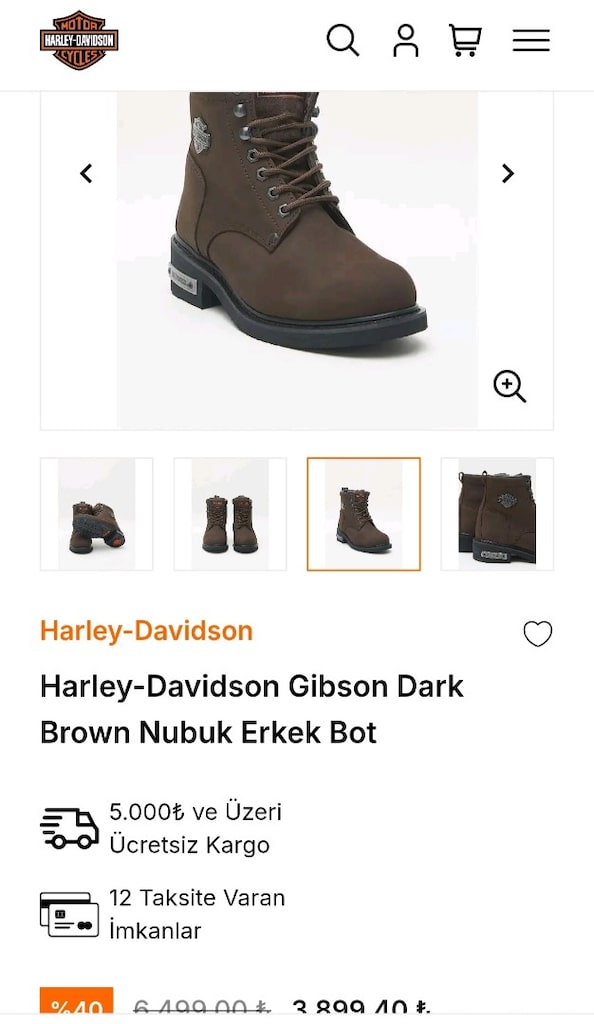 Harley Davidson Erkek koyu kahve nubuk bot 45 numara - 12