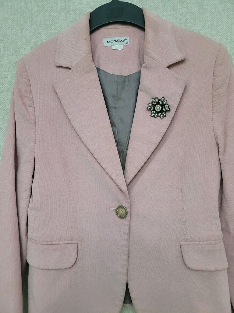 Moda İlgi 38 Beden Pembe Tek Düğmeli Blazer Ceket - 3