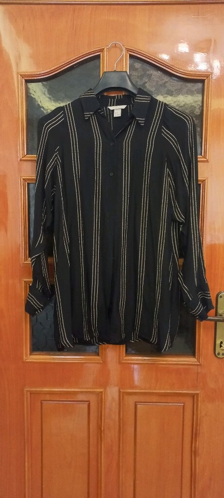 h&m oversize siyah çizgili yepyeni gomlek - 3