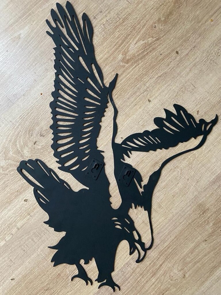 Siyah Metal Kartal Duvar Süsü 60x40cm - 2