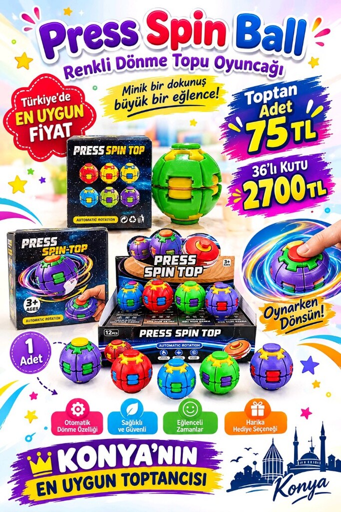 Press Spin Ball – Renkli Dönen Top