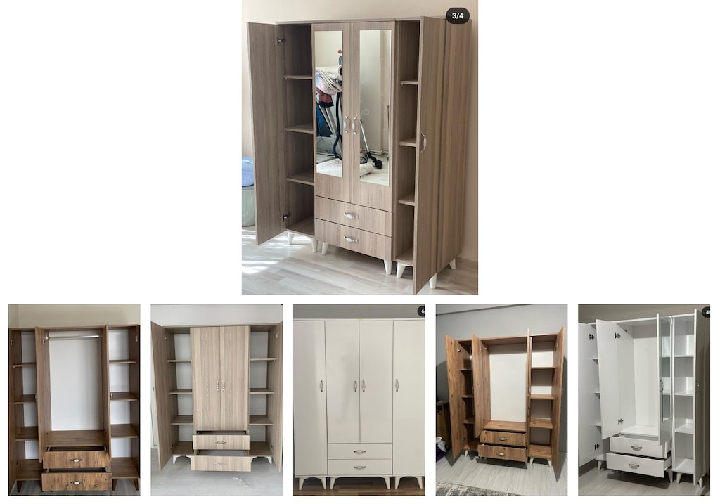 4 kapaklı elbise dolabı oloiunuync - 6